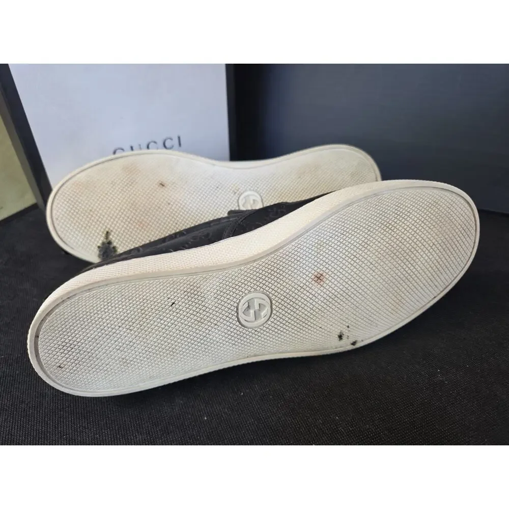 Authentic Gucci Dublin Men's Black Quilted GG Leather Slip-On Sneakers